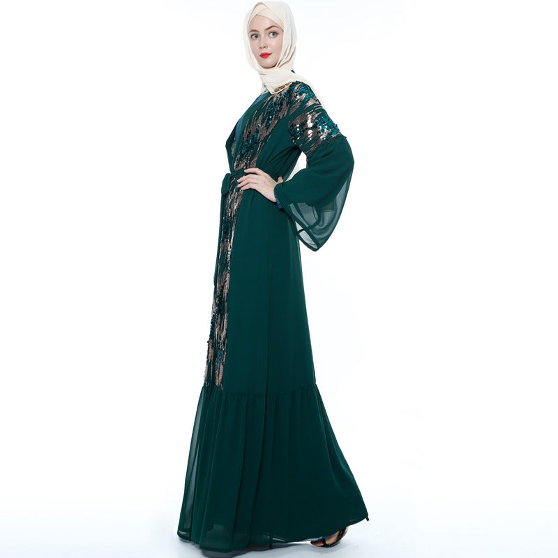 Sequins Chiffon Summer Abaya