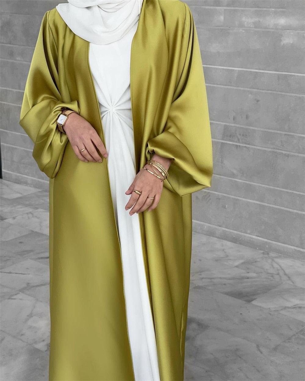 Satin Open Abaya