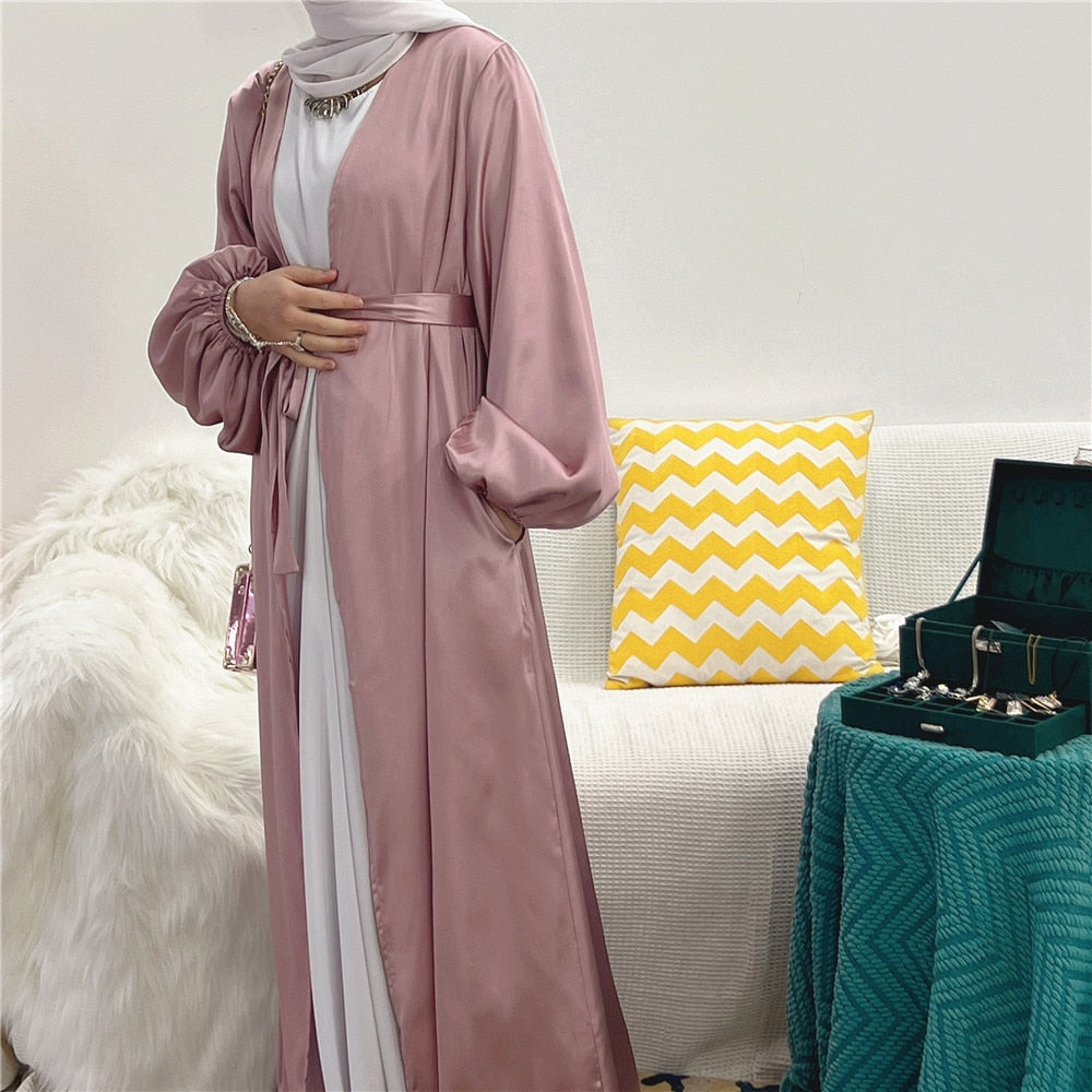 Satin Open Abaya