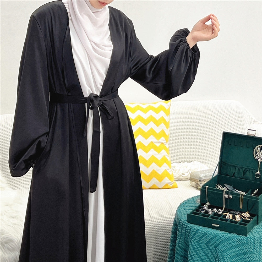 Satin Open Abaya