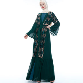 Sequins Chiffon Summer Abaya