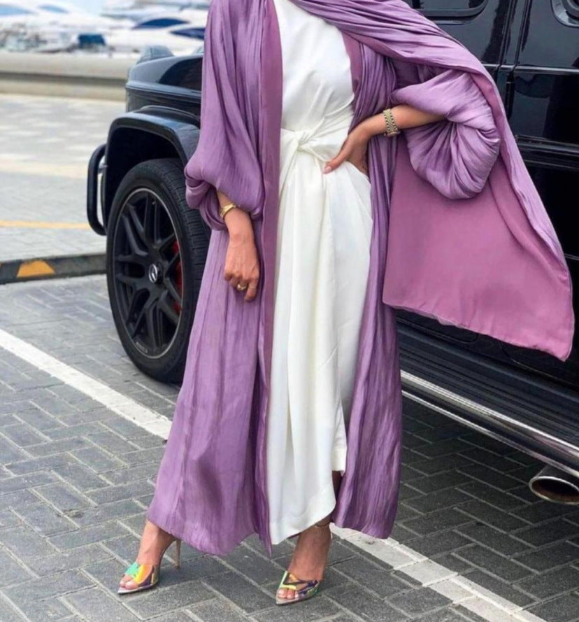 Bubble Sleeve Open Abaya