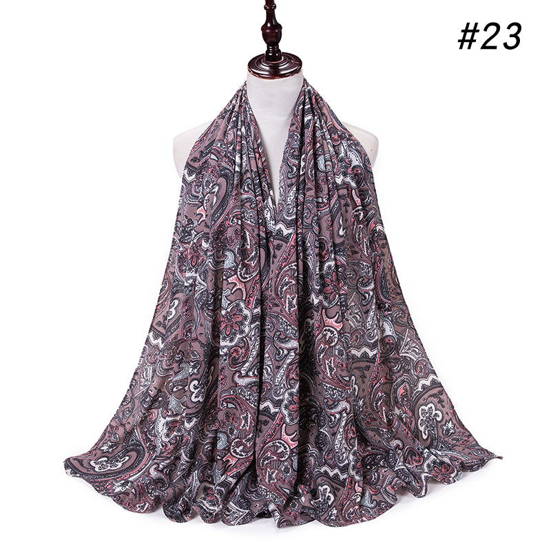 Floral Printing Classic Paisley Headscarf